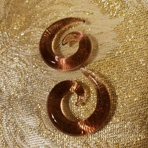 Purple glass ear gauges 13/16"